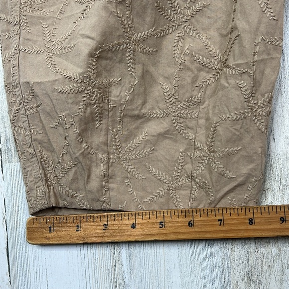 House of Harlow Embroidered Barrel Trouser Pants Womens L Palm Print Boho Resort - Picture 17 of 17